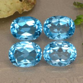 Topazio naturale blu da 10,39 ct, taglio ovale, VVS-VS