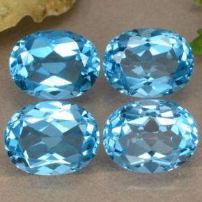 Topazio naturale blu da 10,39 ct, taglio ovale, VVS-VS