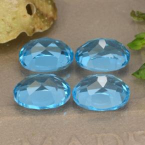 Topazio naturale blu da 10,39 ct, taglio ovale, VVS-VS