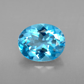 Topazio naturale blu da 3,01 ct, taglio ovale, VS