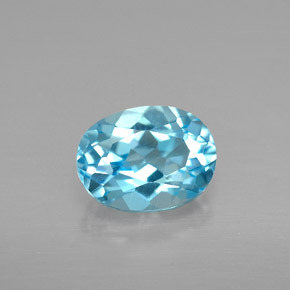 Topazio naturale blu da 1,65 ct, taglio ovale, VS