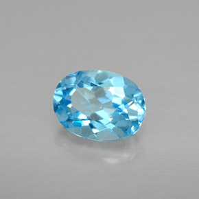 Topazio naturale blu da 1,65 ct, taglio ovale, VS