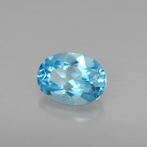 Topazio naturale blu da 1,72 ct, taglio ovale, VS