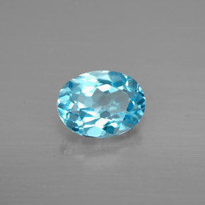 Topazio naturale blu da 1,50 ct, taglio ovale, VVS-VS