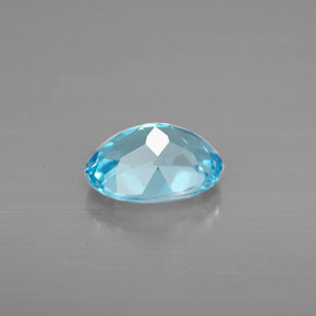 Topazio naturale blu da 1,50 ct, taglio ovale, VVS-VS