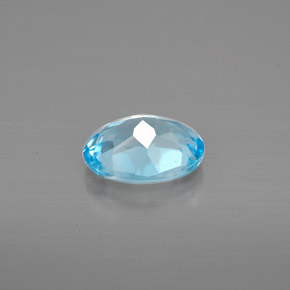Topazio naturale blu da 1,39 ct, taglio ovale, VVS-VS