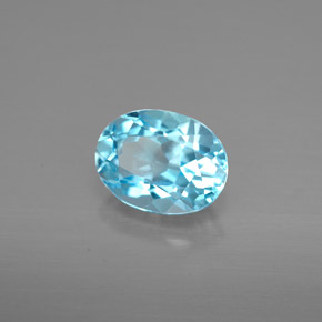 Topazio naturale blu da 1,54 ct, taglio ovale, VVS-VS