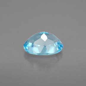 Topazio naturale blu da 1,54 ct, taglio ovale, VVS-VS