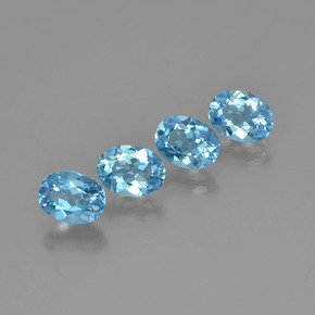 Topazio naturale blu da 5,78 ct, taglio ovale, VVS-VS