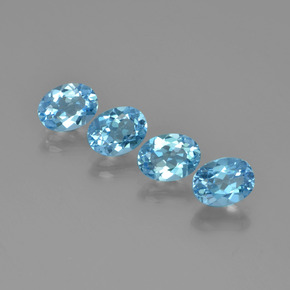 Topazio naturale blu da 5,78 ct, taglio ovale, VVS-VS