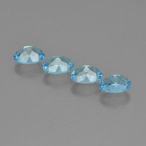 Topazio naturale blu da 6,41 ct, taglio ovale, VVS-VS