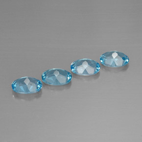 Topazio naturale blu svizzero da  ct, taglio ovale, VVS-VS
