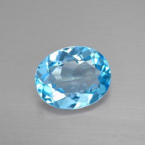 Topazio naturale blu da 2,89 ct, taglio ovale, VS