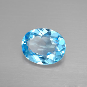 Topazio naturale blu da 2,89 ct, taglio ovale, VS