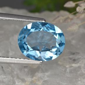Topazio naturale blu da 2,35 ct, taglio ovale, VS