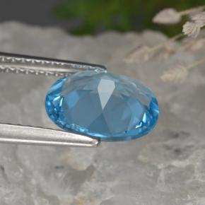 Topazio naturale blu da 2,35 ct, taglio ovale, VS
