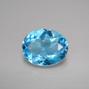Topazio naturale blu da 2,69 ct, taglio ovale, VS