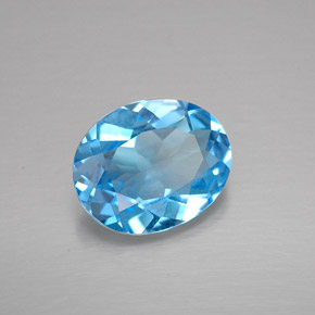 Topazio naturale blu da 2,69 ct, taglio ovale, VS