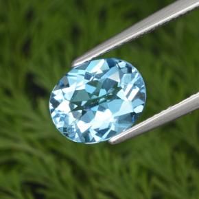 Topazio naturale blu da 3,10 ct, taglio ovale, VS