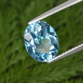 Topazio naturale blu da 3,10 ct, taglio ovale, VS