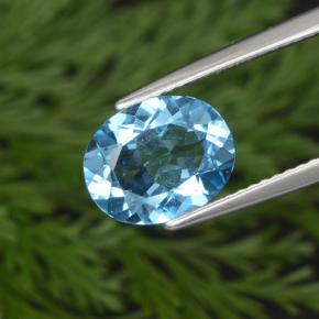 Topazio naturale blu da 2,69 ct, taglio ovale, VS