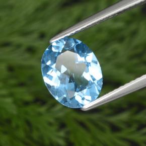 Topazio naturale blu da 2,69 ct, taglio ovale, VS