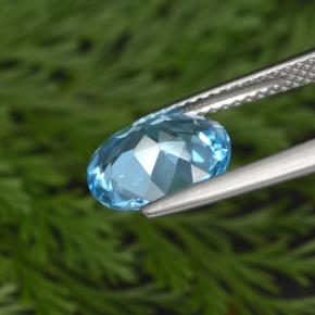 Topazio naturale blu da 2,69 ct, taglio ovale, VS