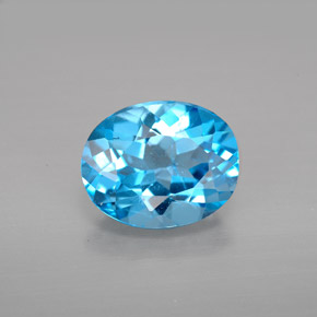 Topazio naturale blu da 2,81 ct, taglio ovale, VS