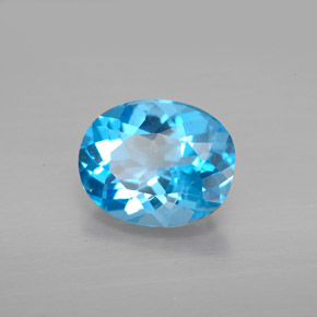 Topazio naturale blu da 2,81 ct, taglio ovale, VS
