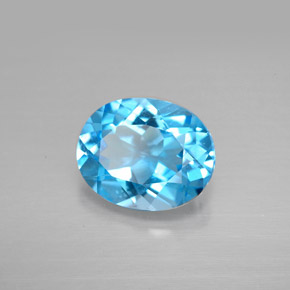 Topazio naturale blu da 3,18 ct, taglio ovale, VS