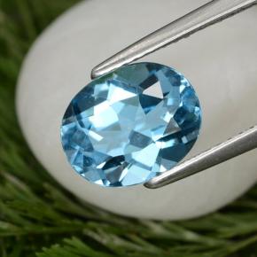 Topazio naturale blu da 3,09 ct, taglio ovale, VS