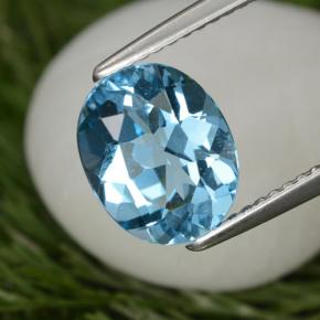 Topazio naturale blu da 3,09 ct, taglio ovale, VS