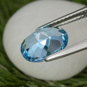 Topazio naturale blu da 3,09 ct, taglio ovale, VS