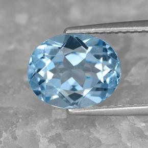Topazio naturale blu da 3,32 ct, taglio ovale, VVS-VS