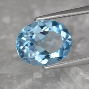 Topazio naturale blu da 3,32 ct, taglio ovale, VVS-VS