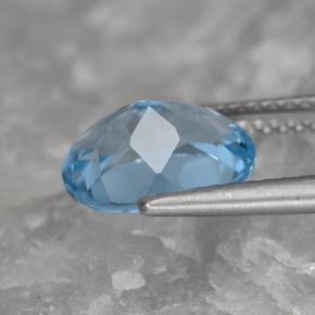 Topazio naturale blu da 3,32 ct, taglio ovale, VVS-VS