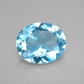 Topazio naturale blu da 3,36 ct, taglio ovale, VVS-VS
