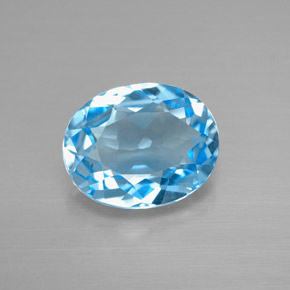 Topazio naturale blu da 3,21 ct, taglio ovale, VVS-VS