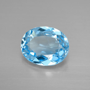 Topazio naturale blu da 3,21 ct, taglio ovale, VVS-VS