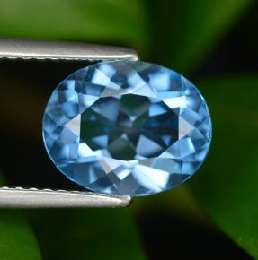 Topazio naturale blu da 3,07 ct, taglio ovale, VVS-VS