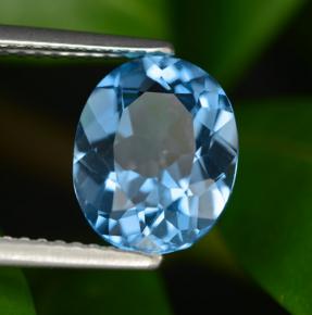 Topazio naturale blu da 3,07 ct, taglio ovale, VVS-VS