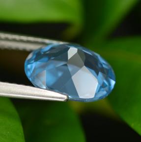 Topazio naturale blu da 3,07 ct, taglio ovale, VVS-VS