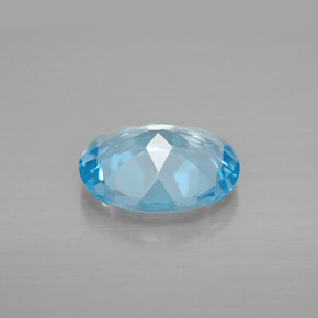 Topazio naturale blu da 2,73 ct, taglio ovale, VVS-VS