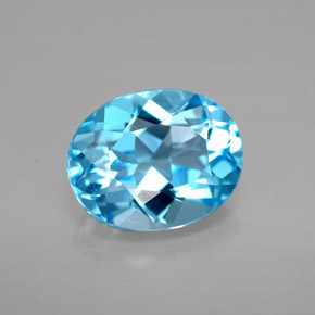 Topazio naturale blu da 3,50 ct, taglio ovale, VVS-VS
