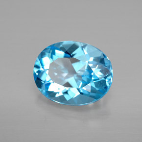 Topazio naturale blu da 3,50 ct, taglio ovale, VVS-VS