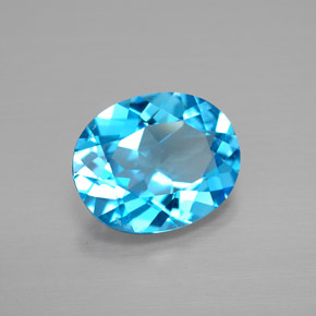 Topazio naturale blu da 2,84 ct, taglio ovale, VVS-VS
