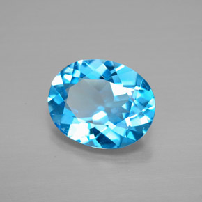 Topazio naturale blu da 2,84 ct, taglio ovale, VVS-VS