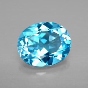 Topazio naturale blu da 4,17 ct, taglio ovale, VVS-VS