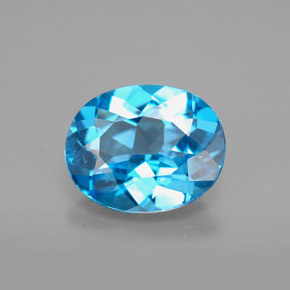 Topazio naturale blu da 2,88 ct, taglio ovale, VVS-VS
