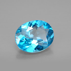 Topazio naturale blu da 2,88 ct, taglio ovale, VVS-VS